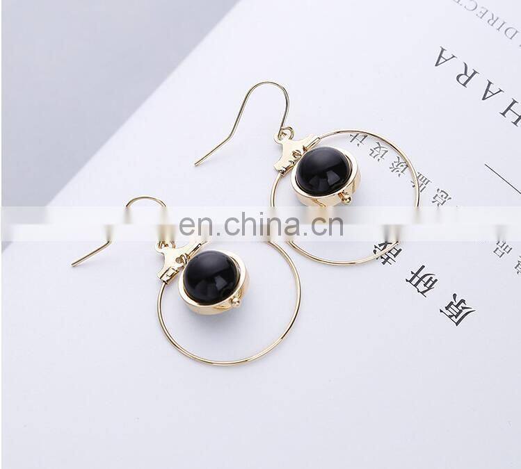 Contracted Han Guoer nail female long tassel earrings hand geometry eardrop asymmetric earrings wholesale pearl earrings