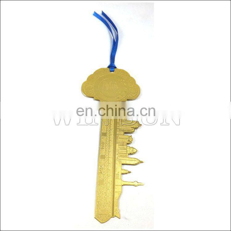 Custom fancy metal leaf bookmark with elegant logo