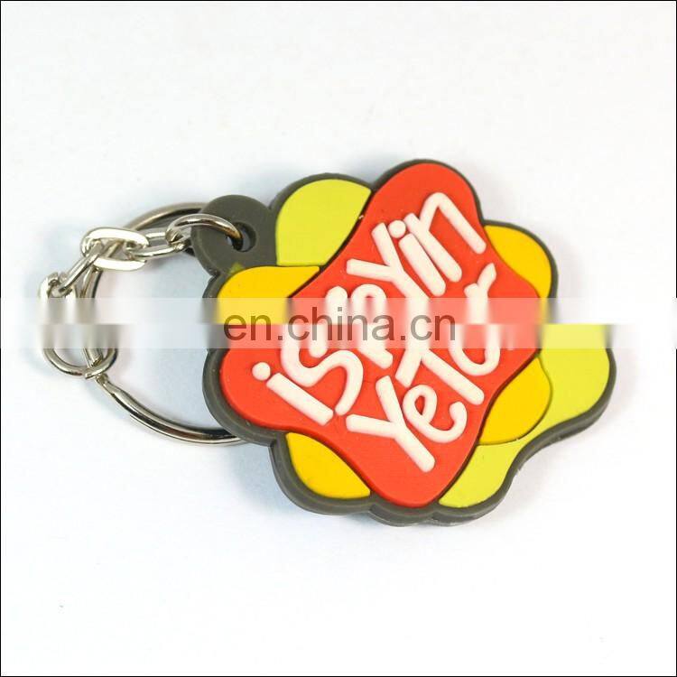 Custom round 3D pvc keychain rubber keyrings with logo wholesale