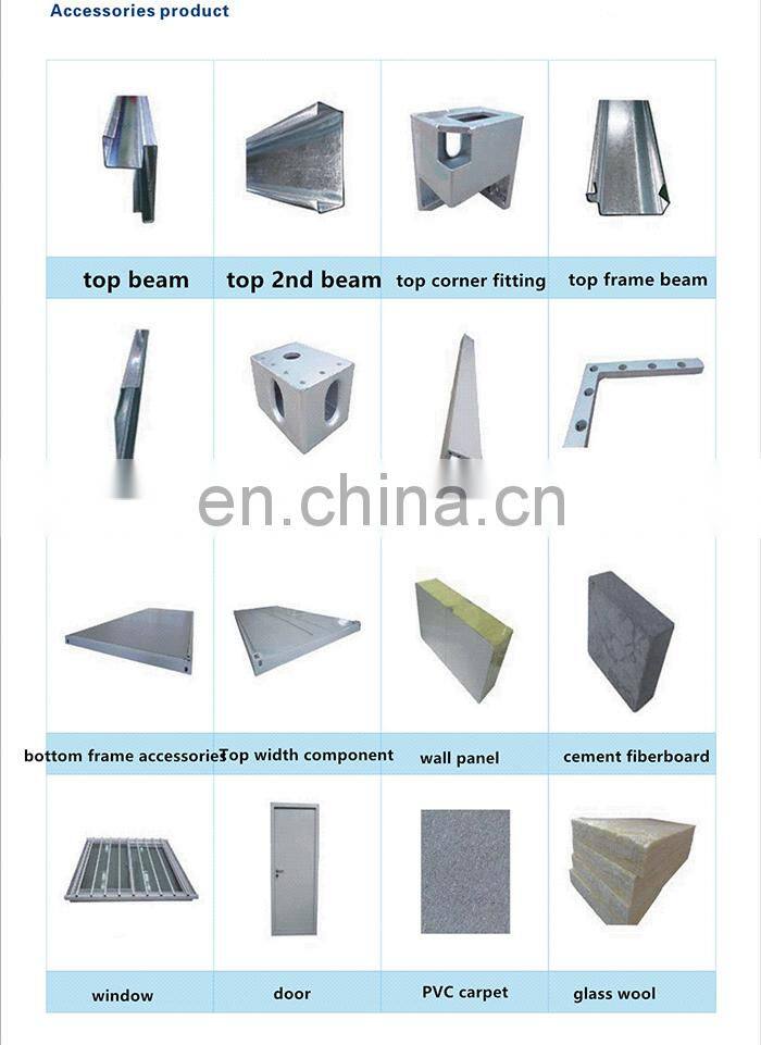 luxury modular flat pack container house with toilet bathroom office