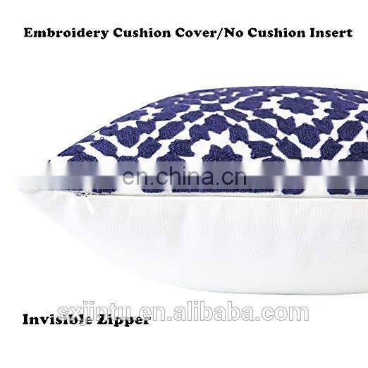 Home Decorative Square Throw Pillow covers Embroidery designs cotton canvas Pillowcases