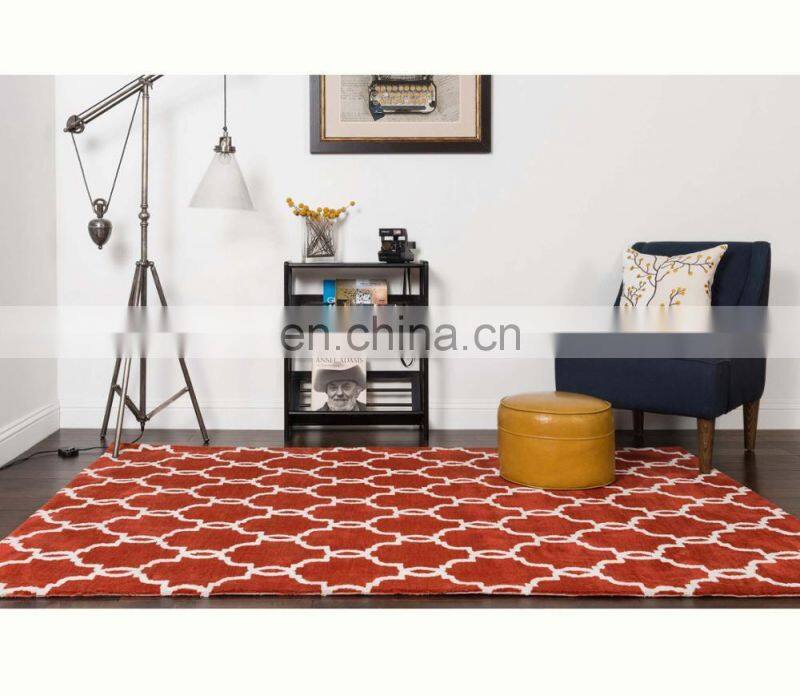 MACHINE KNITTED MICRO FIBER RUG - M504 MODERN PATTERN DESIGN RED/BLACK