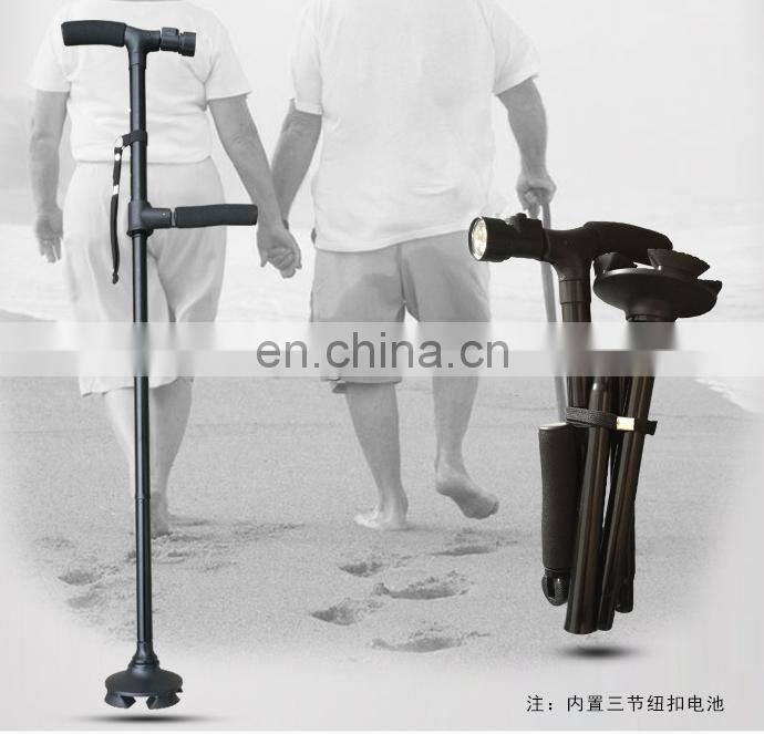 Elderly elegant extendable walking stick  with light