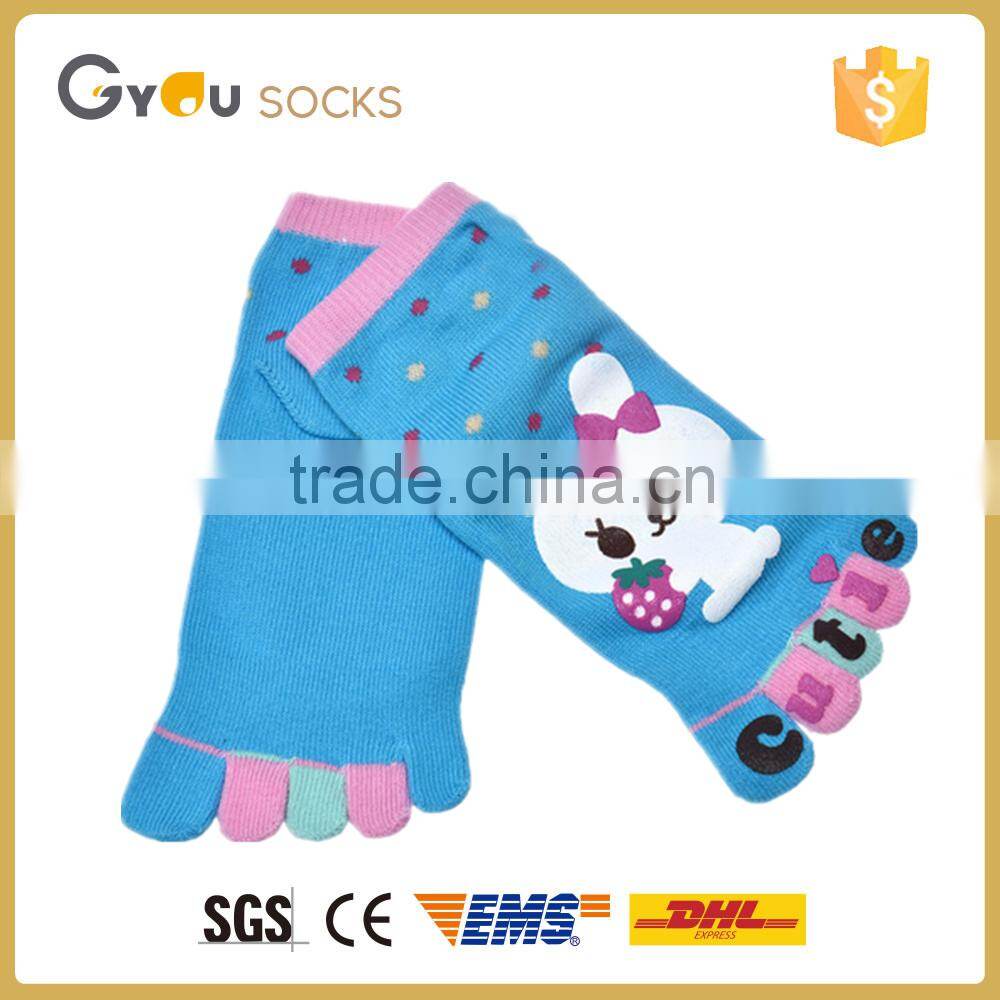 New Fashion Kids Girls Cartoon Cute Rabbit Five Fingers Toe Ankle Socks For Childrens