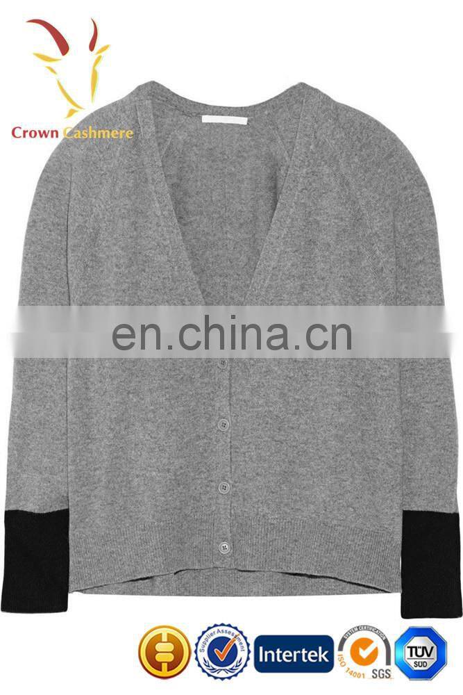 V Neck Thin Silk Girls Knitting Cardigan