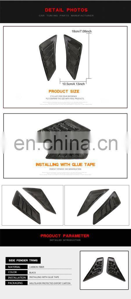 Carbon Fiber Side Fender Trims for Honda Civic Type R Hatchback 4-Door 2015-2016