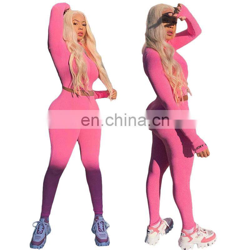 Manufacturer wholesale women's spring and summer new cardigan jacket + folded pants sexy slim 2-piece suit