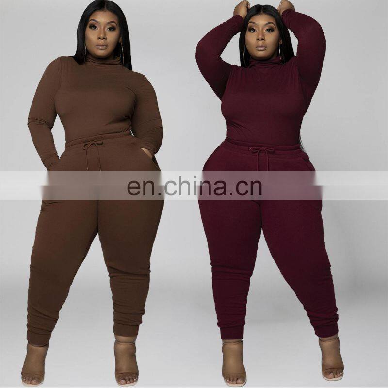 Spring and summer new fashion loose suit clothing wholesale custom solid color large size long-sleeved trousers casual women's