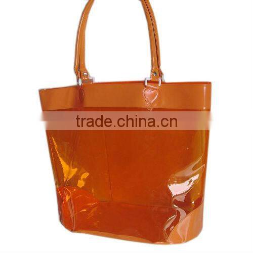 Factory beach towel bag vinyl beach bag girls waterproof bag orange color