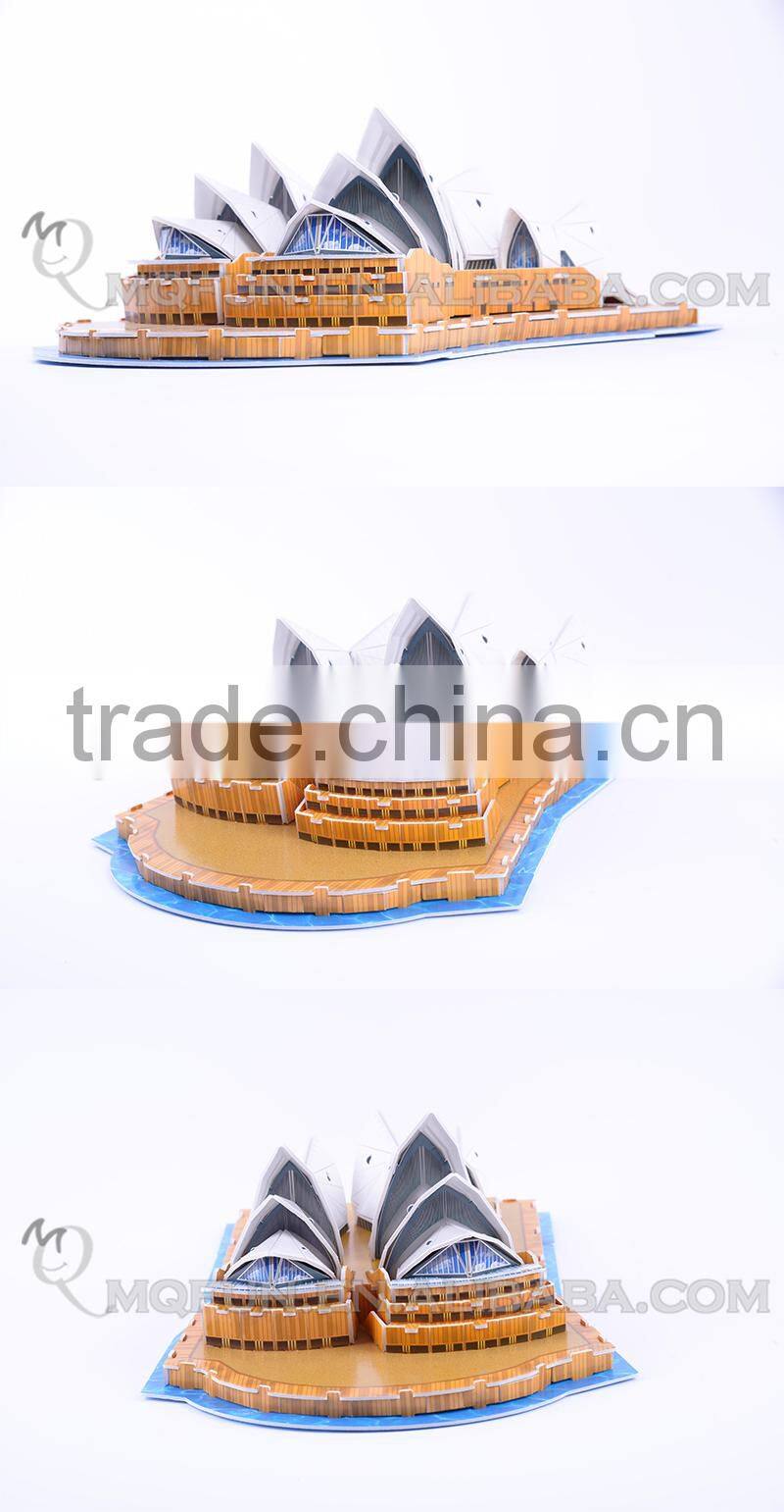 Mini Qute Sydney Opera House building block world architecture 3d paper model cardboard puzzle educational toy NO.B668-8