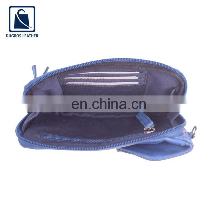 Indian Manufacturer of Silver Antique Fitting Fashion Designer Swiss Cotton Lining Women Genuine Leather Phone Bag