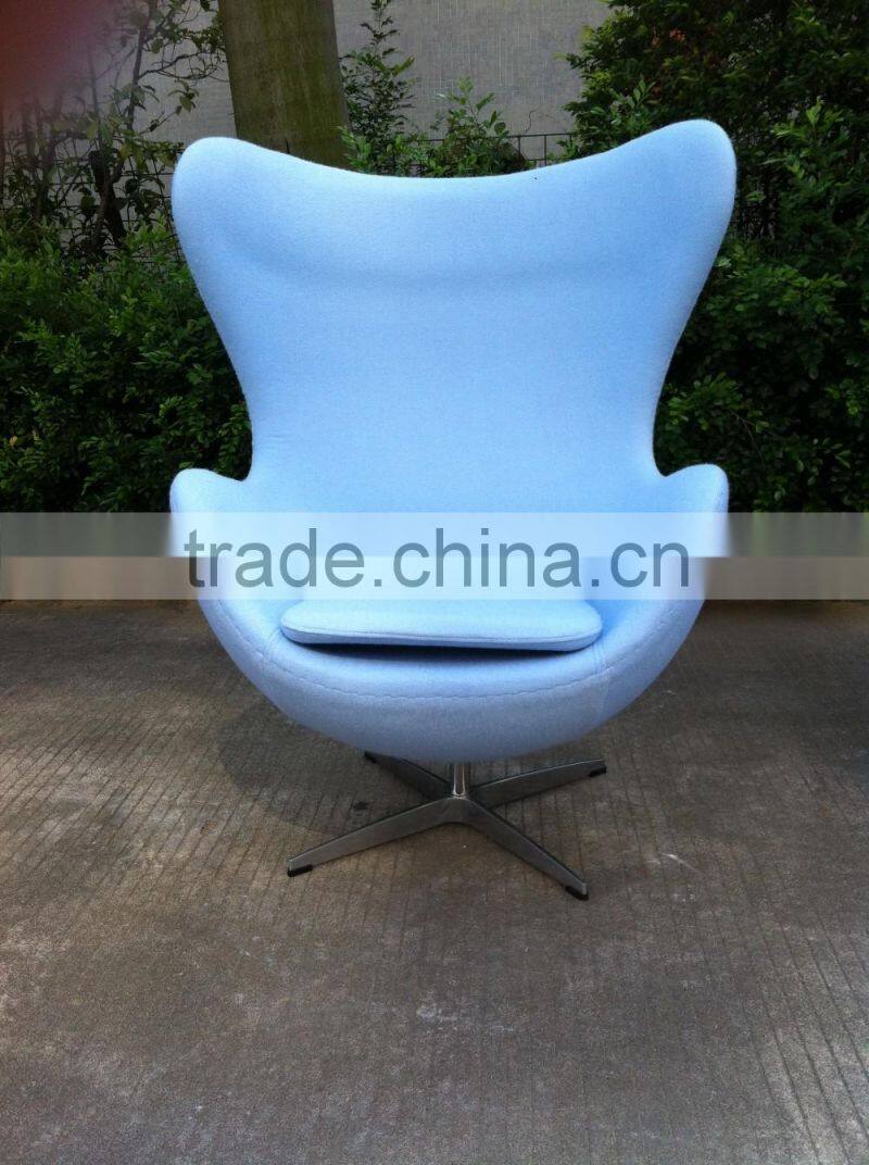 replica wholesale fiberglass egg chair,swivel egg chair , fabric/ leather egg chair with aluminum base designed by Arne Jacobsen