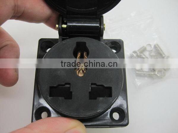 Cost-effective IP54 Grade schuko waterproof socket outlet/waterproof floor socket outlet/portable socket outlet