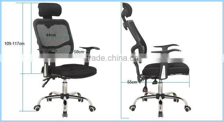 Mesh fabric office chair with headrest