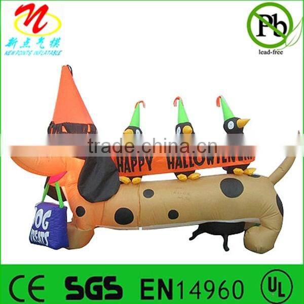 Halloween decorations large inflatable crashed UFO with rocks around