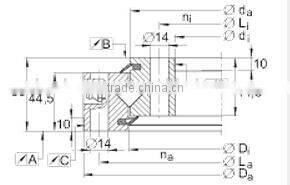 XSU140744 crossed roller bearing|674x814x56mm|used in precision CNC turntable