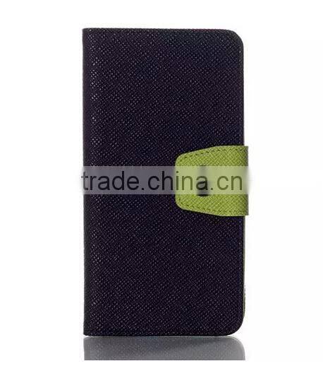 Color blocking flip leather case cover for htc sensation