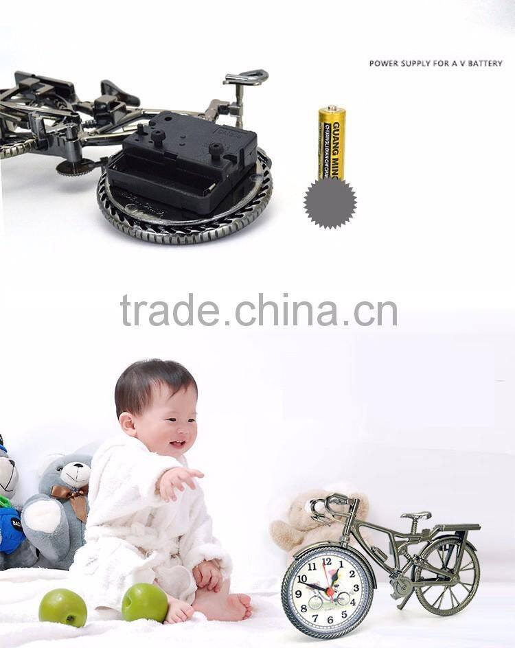 fashion styple bicycle shape desk clock bicycle alarm time clock retro table clock