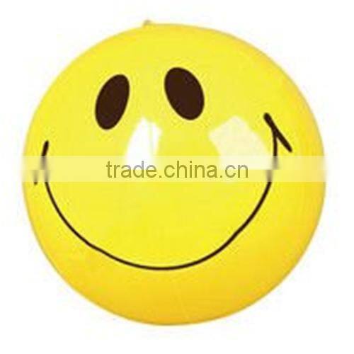 Inflatable promotional beach ball, pvc smile face toys ball for sale