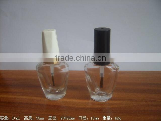 Free samples 10ml Nail Polish Bottles Screw Cap With Brush Small Empty Cosmetics Packaging Clear Glue Glass Bottles