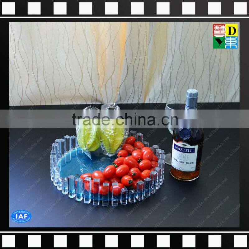 Hot sale clear square acrylic serving decorative gift trays for wedding candy/fruits in home/hotel