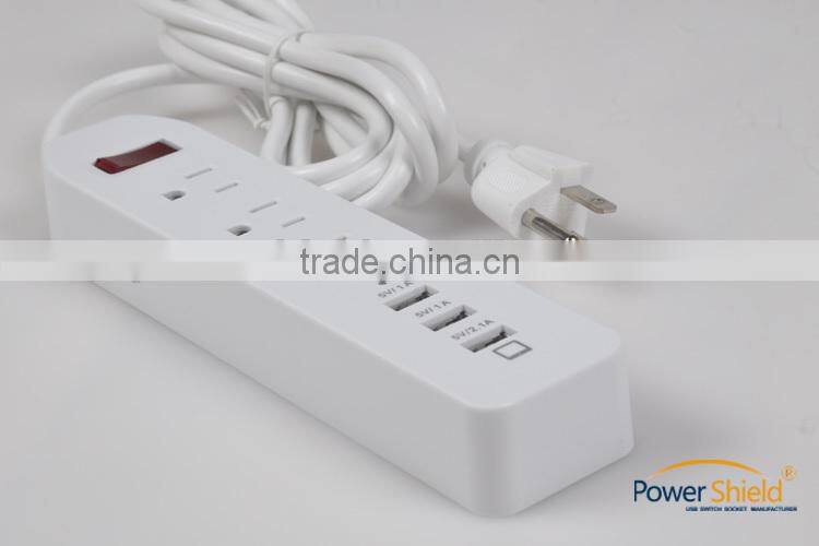 USA/United States Universal Portable Power Strip 3 Outlets Home/Office Surge Protector Travel Charger with 3 USB ports