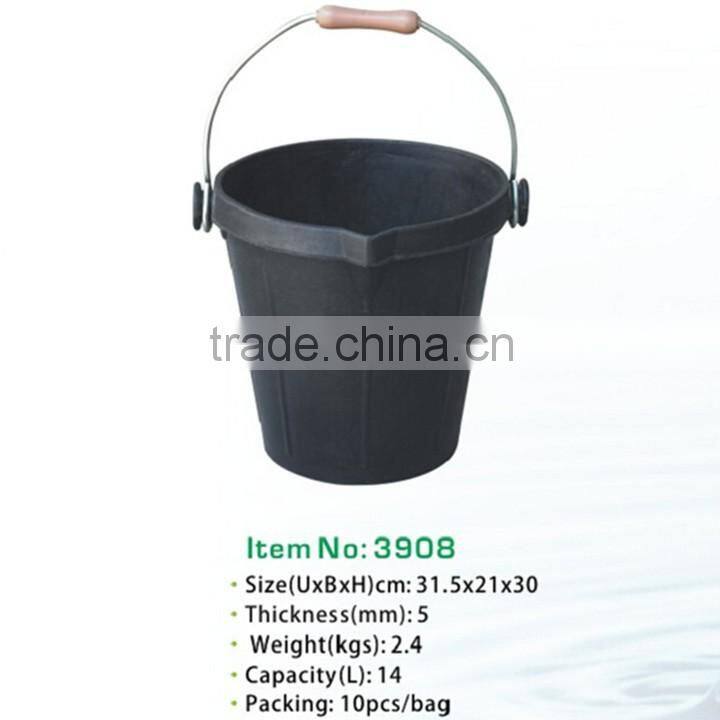 contruction rubber bucket,strong rubber pail with lip