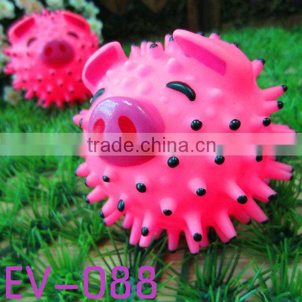 8.5cm pink spikey pig ball simple small funny dog toy