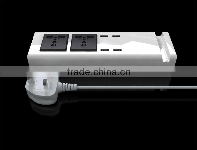 5V 3.4A Output 4 Port USB Charger 2 Socket with EU/UK/US Standard
