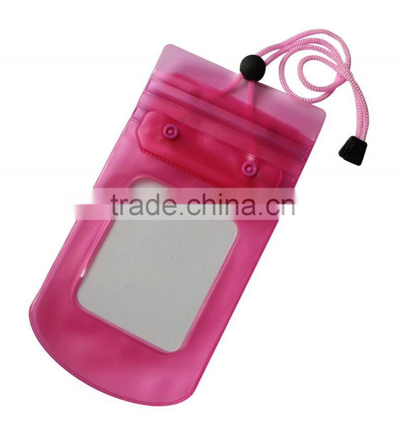 Clear touch screen PVC waterproof bag for phone