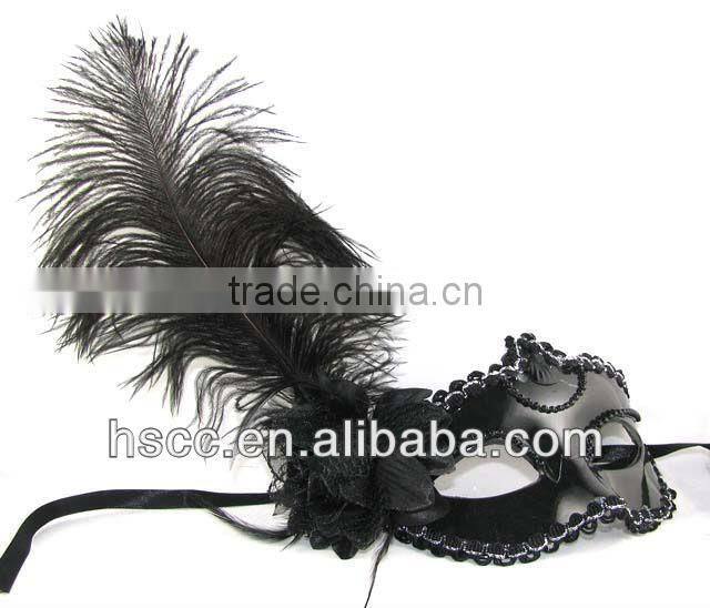 Hot saling masquerade party mask with peacock pefeather