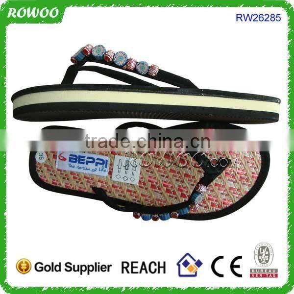 handmade beautiful indian nude women slippers woven straw cheap wholesale slippers