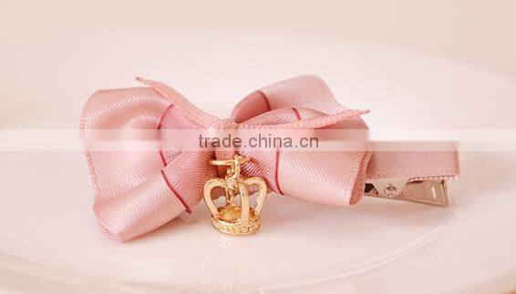 fancy beads ribbon make hair bow alligator hair clip barrettes