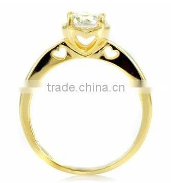 JINSE 1 CT CZ Engagement Ring - Heart Setting Gold