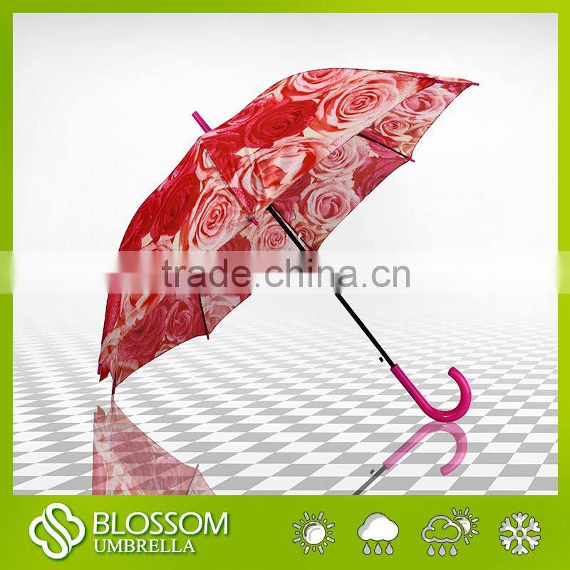 23 inch Customized heat transfer printing Umbrella.Rose umbrella