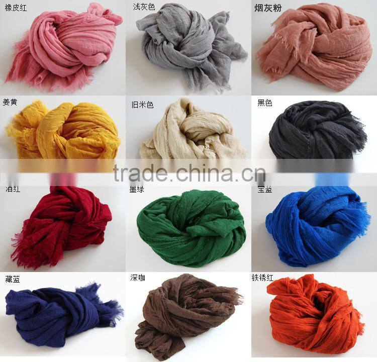 New product wholesale high quality pure cotton scarf multicolor WJ-640