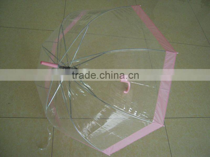 2014 NEW PVC printing poe transparent umbrella