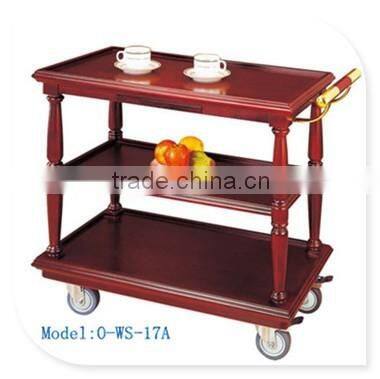 for hotel air restaurant yiyongjia with four wheel 2 layers wooden wine service liquor trolley international spirits