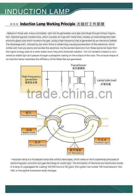 40W-300W Low frequency induction high bay light industrial lighting