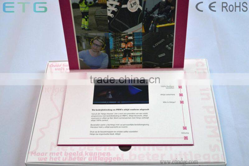 LCD screen high quality video brochure card, Digital video book,video mailer