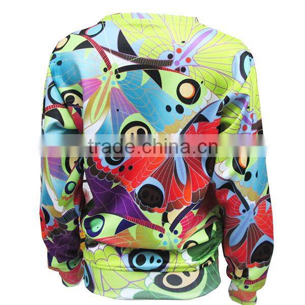 Custom Sweatshirt Cartoon Butterflies Pattern Sublimation Printing WOMEN'S Sweatshirt