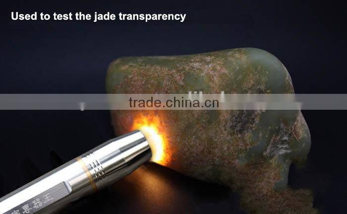 wholesale Stainless Steel Rechargeable Jade Testing Flashlight, chinese flat stone test flashlight