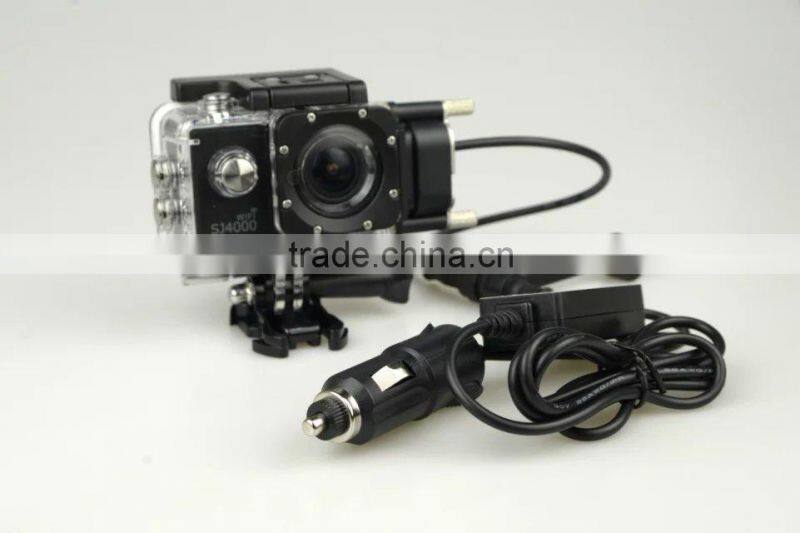 SJ4000 Series Camera Waterproof Case with Car Charger for Motorcycle