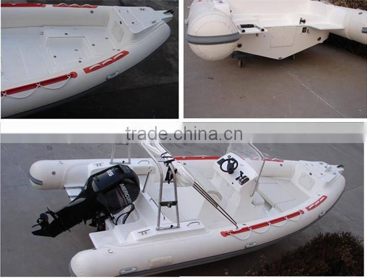 CE boat best price cheap big PVC fiberglass fishing boat with engine
