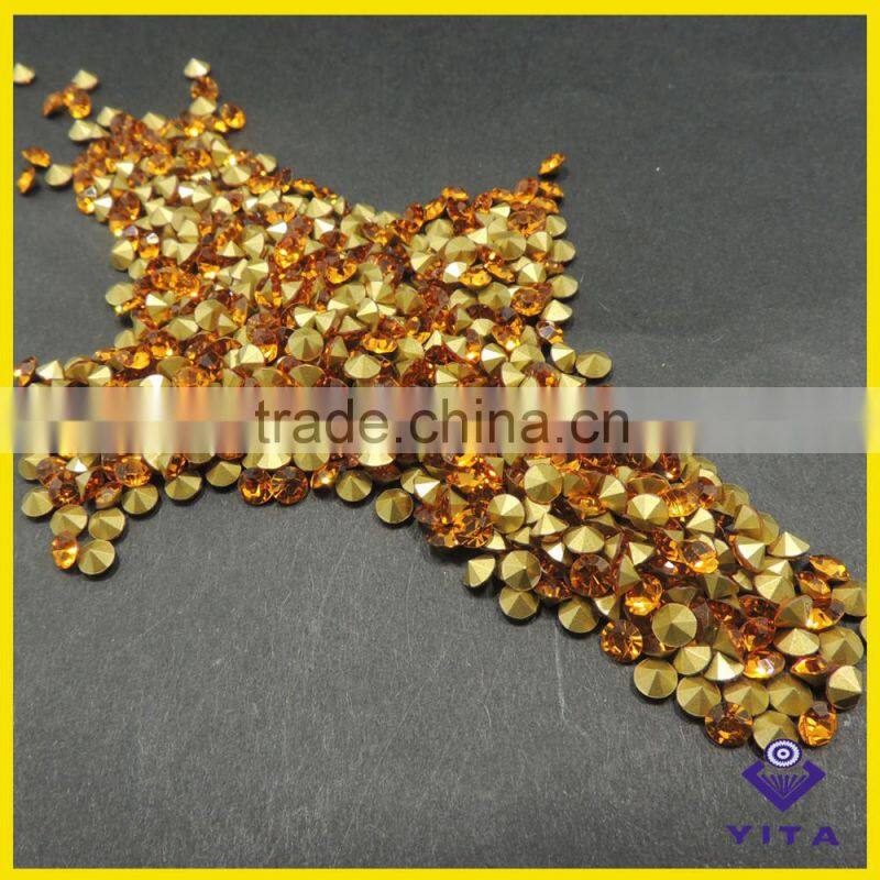HYA non hot fix rhinestone point back for wedding dresses