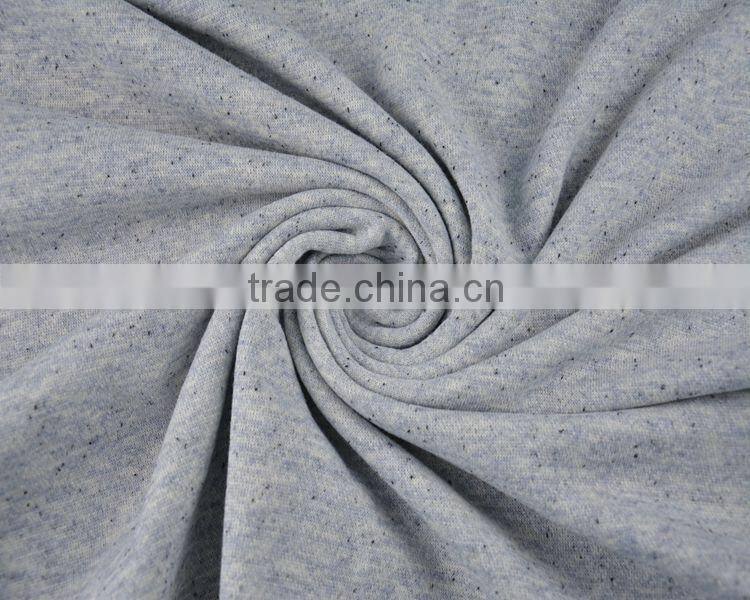 Jiufan Textile Knitted Fabric with Black Speckle French Terry Fabric Polyester Cotton Composition Fabric