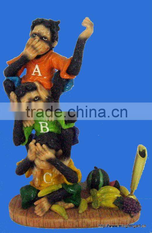 Polyresin Monkey Figurine Decoration Craft