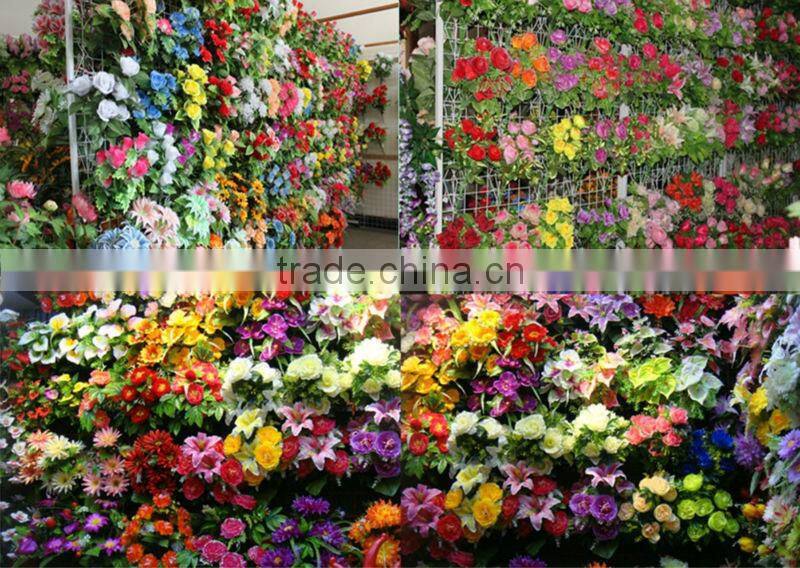 9 heads silk flowers wholesale