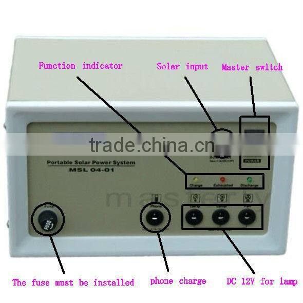 10W Solar Panel Light Kits For Home with Phone Charger MSL04-01B