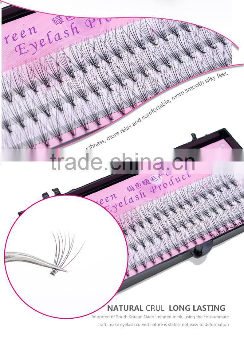Hand-made pre-made 10D high quality silk flare eyelash extension lash black color